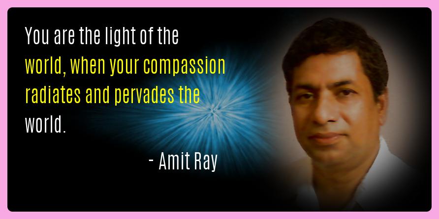 You are the light of the world, when your compassion radiates and pervades the world. -- Amit Ray